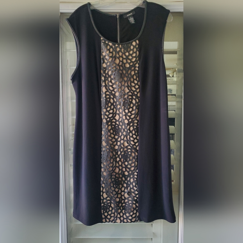 Alfani Sleeveless Black and Cream Mini Dress